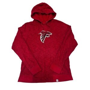 Majestic Atlanta Falcons Red Heathered Hoodie Sweatshirt Mens Medium NFL